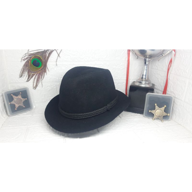 Topi laken fedora asli topi laken wol topi laken tompy tompi topi laken pria wanita