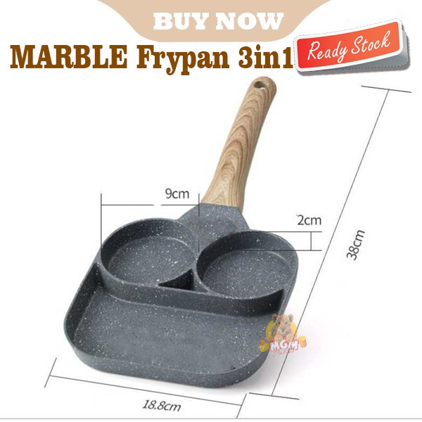 Marble series NON Stick Frypan 3in1 Sekat Induction READY