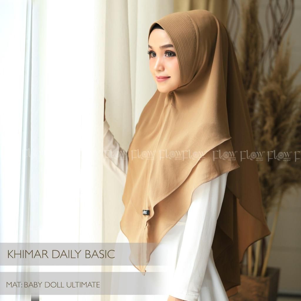 Jilbab Khimar Daily Basic Ori Flow-CHOCO