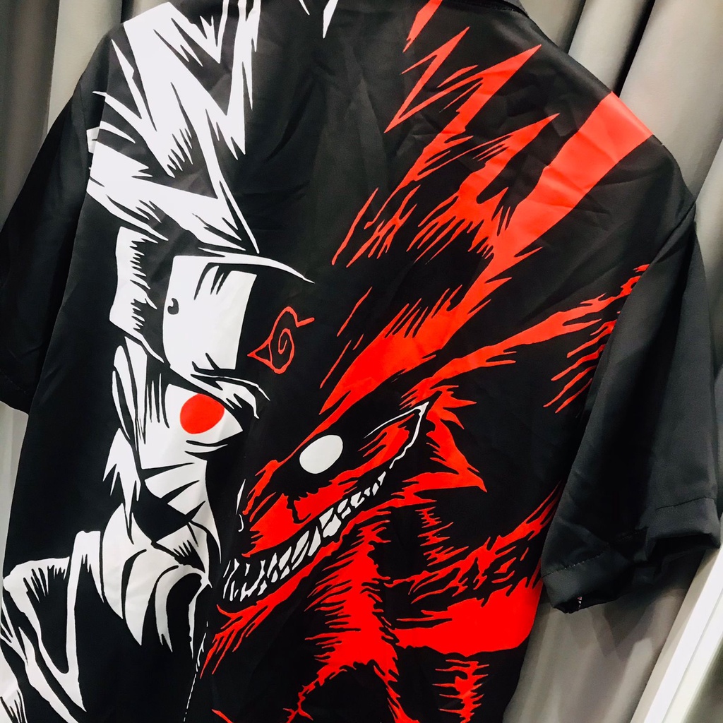 Kemeja Naruto 9tail Black Anime Manga Naruto Premium Unisex