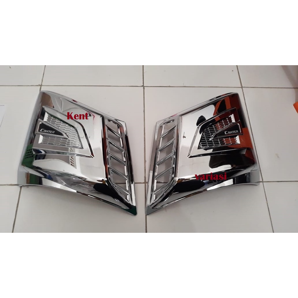 Garnish Lampu Depan Pipi Mobil Canter Chrome