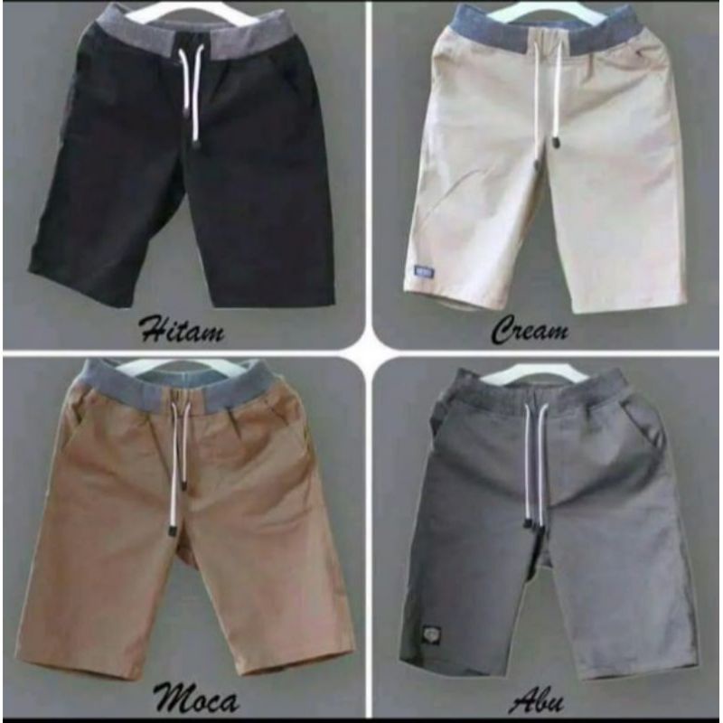 CHINOS PENDEK PINGGANG KARET - CHINOS PENDEK KOLOR - CHINO PENDEK RIP PREMIUM TERLARIS-TERMURAH