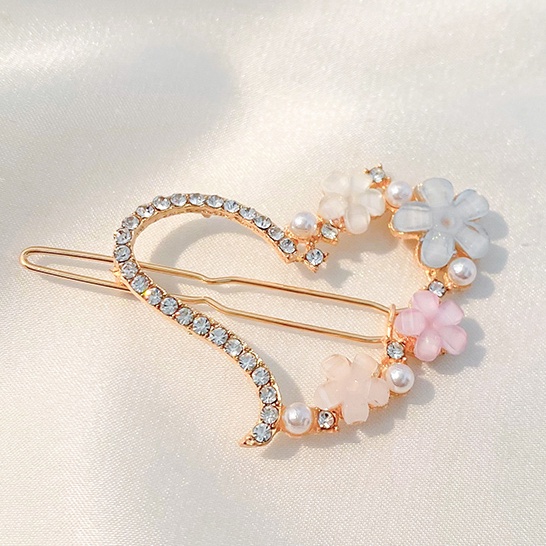 Korean Rhinestone Flower Hairpin Temperament Sweet Hair Clip New Personality Side Clip