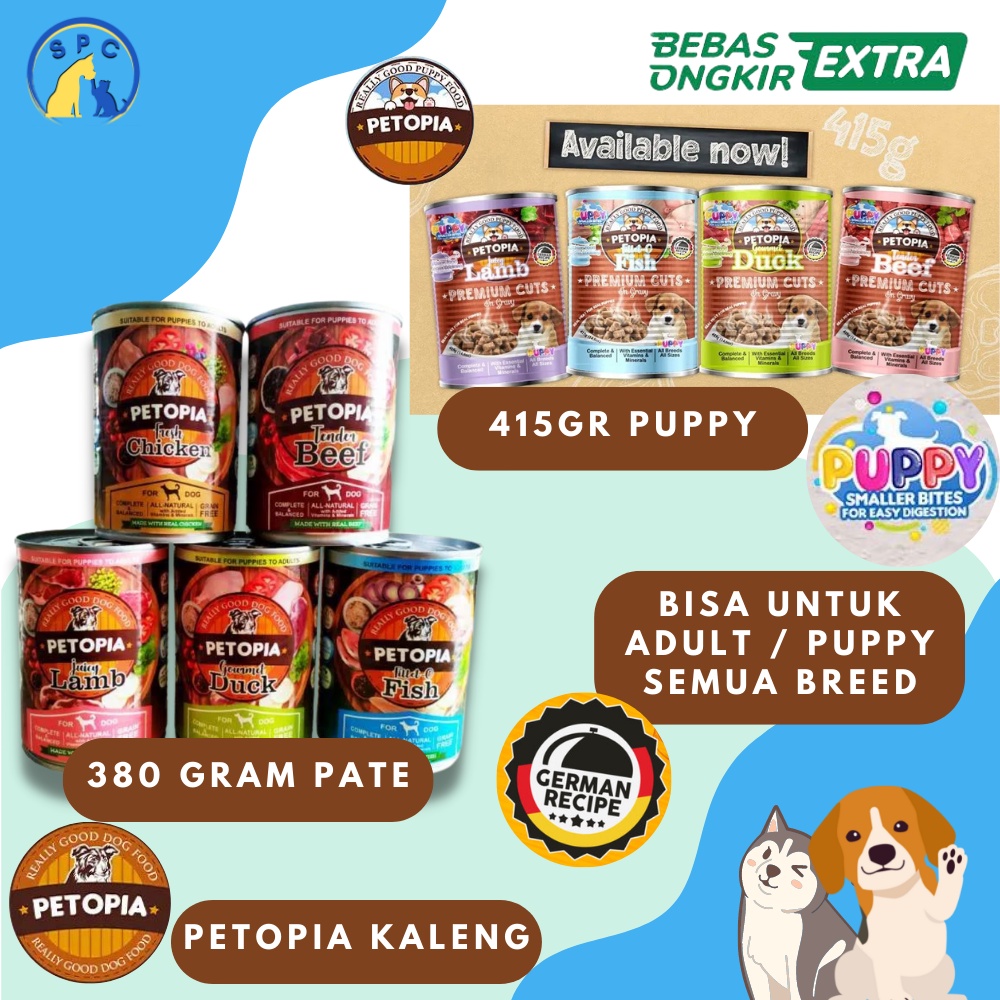 PETOPIA Kaleng 380 Gram Adult Puppy Makanan Basah Anjing PETOPIA Wet Dog Food