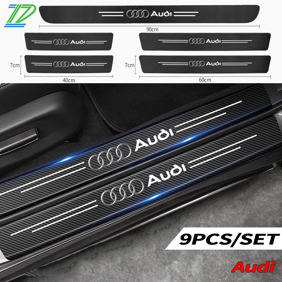 Stiker Pelindung Pintu Mobil Bahan Carbon Fiber Untuk Audi A3 A4 A5 A6 A7 A8 Q2 Q3 Q4 Q5 Q6 Q7 Q8 TT