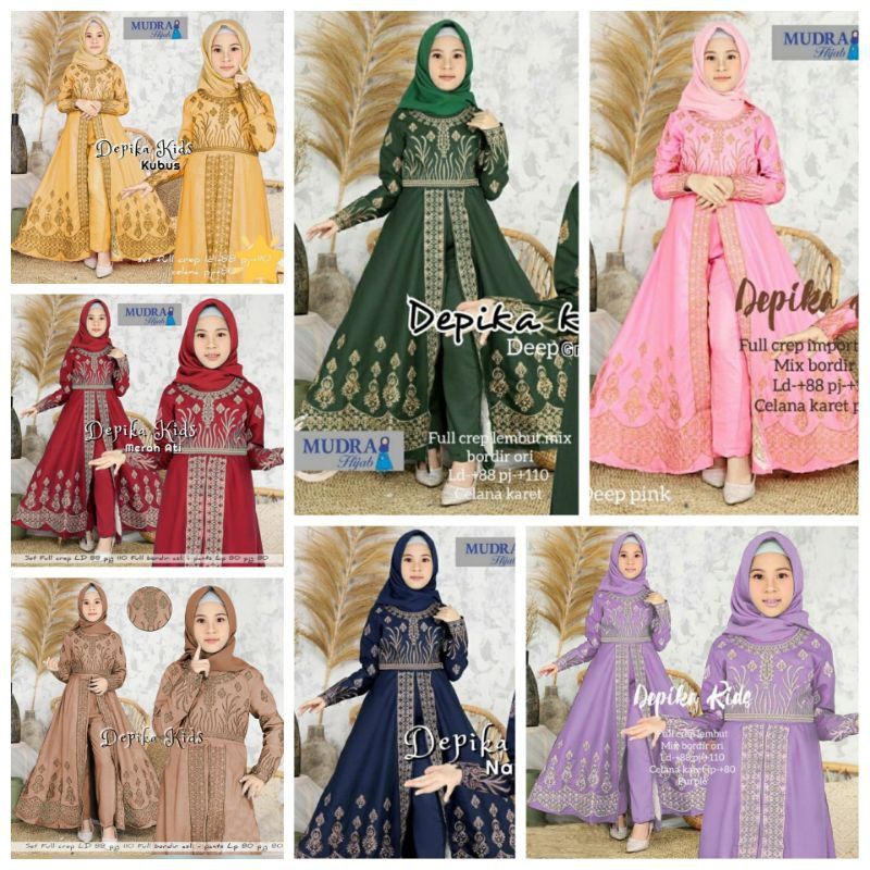 KID ST DEPIKA/ set baju muslim anak remaja usia 7-9tahun/ Gamis anak tanggung terbaru baju gamis ind