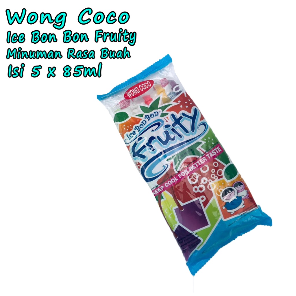 Ice Bon Bon Fruity *Wong Coco * Minuman Rasa Buah * Isi 5x85ml