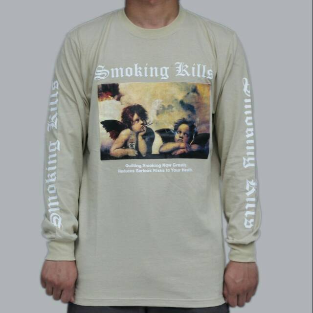 KAOS TSHIRT LONGSLEEVE - FUCKING RABBITS SMOKING KILL PREMIUM QUALITY