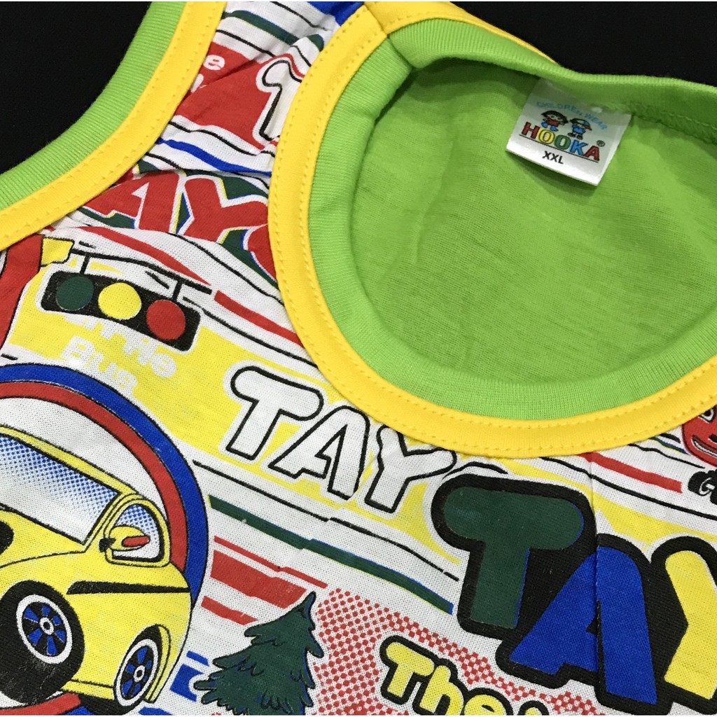 BAYIe - 3 SET Setelan Kaos Oblong KUTUNG Anak Laki/Perempuan Motif Gambar Random HOOKA umur 3 - 4 Tahun