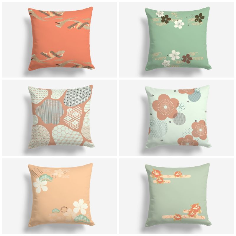 BANTAL SOFA PRINT MOTIF JEPANG JAPANESE PATTERN ORIENTAL 40X40 CM