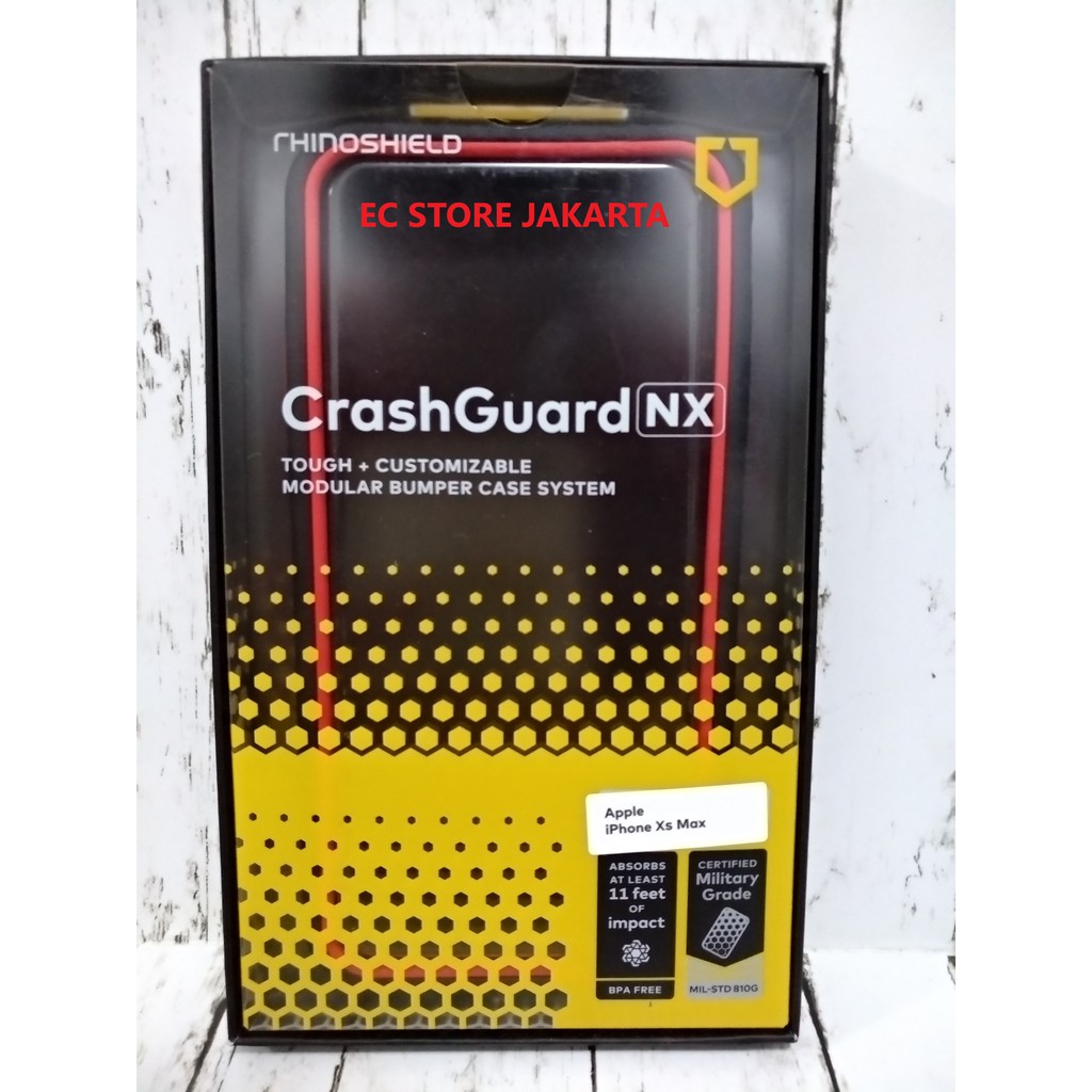 Rhinoshield Crashguard NX Bumper Case Iphone XS Max black red