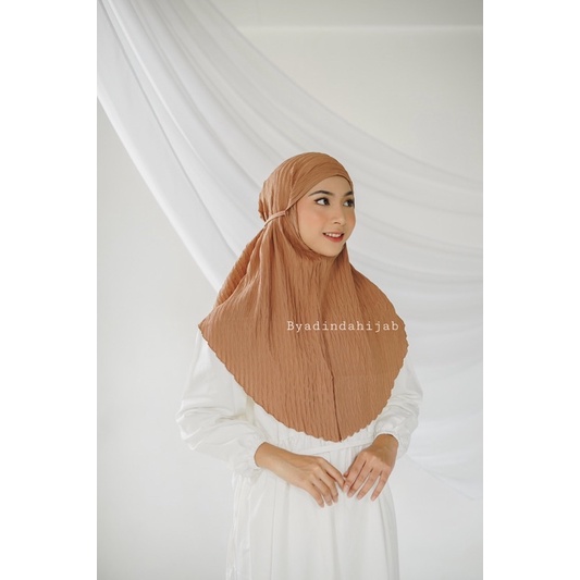 Bergo Padi Ceruty Tali Hijab instant Plisket Pleated