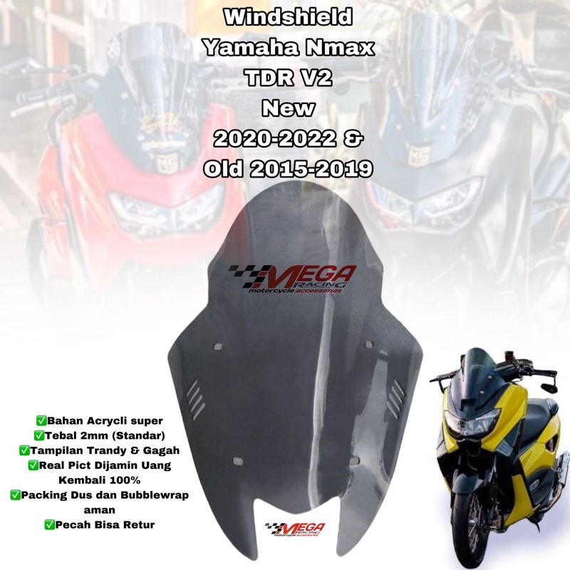 VISOR NMAX MODEL TDR V2 SIRIP - READY NMAX OLD 2015-2019 &amp; NMAX NEW 2020-2022 | WINSHIELD NMAX | WINSIL NMAX | TAMENG KACA DEPAN NMAX OCITO N-MAX BARU DAN LAMA