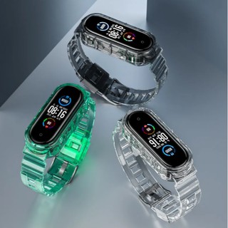 Xiaomi Mi Band Sports Silicone Strap Miband 3/4/5/6 Colorful Transparent Soft TPU Wristband #1