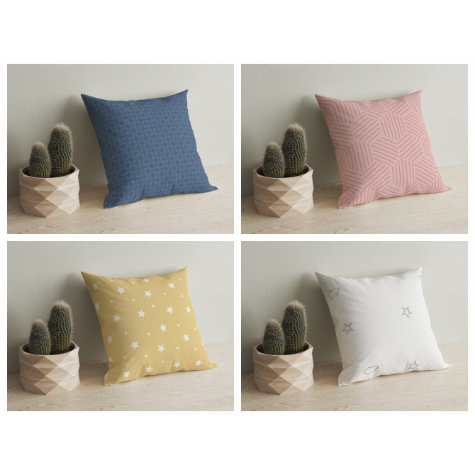 Sarung Bantal Kursi Sofa Kintakun Ukuran 40x40 / 50x50 / 60x60 / 70x70 - Motif Minimalis - Pastel