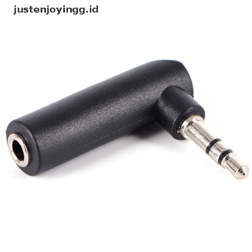 Adapter Extension Audio Stereo Male Ke Female Sudut Kanan 90 Derajat 3 Pole 3.5mm