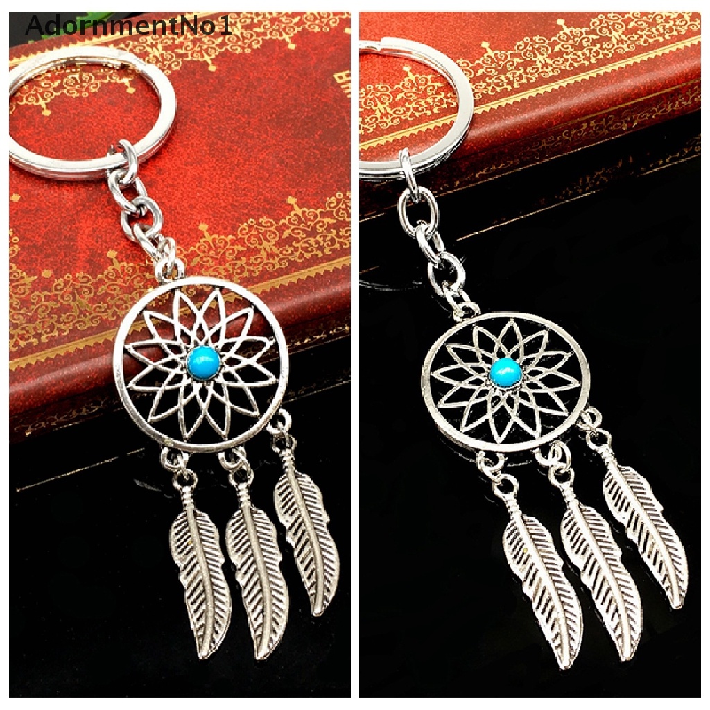 (AdornmentNo1) Gantungan Kunci Dream Catcher Bahan Metal Warna Silver