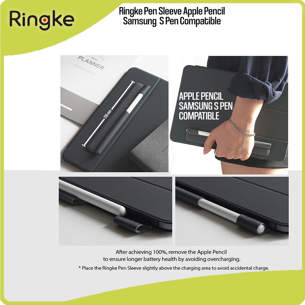 Ringke Apple Pencil Stylus Samsung S Pen Sleeve Gray iPad Galaxy Tab