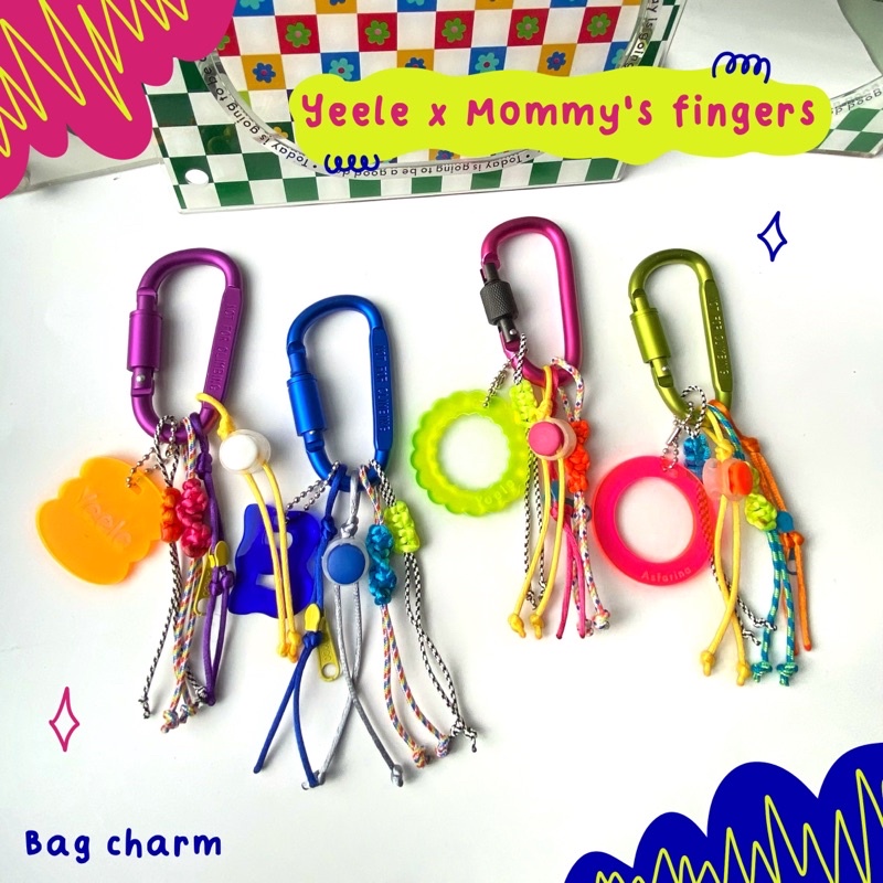 Yeele x Mommy’s Fingers bag charm with acrylic chain