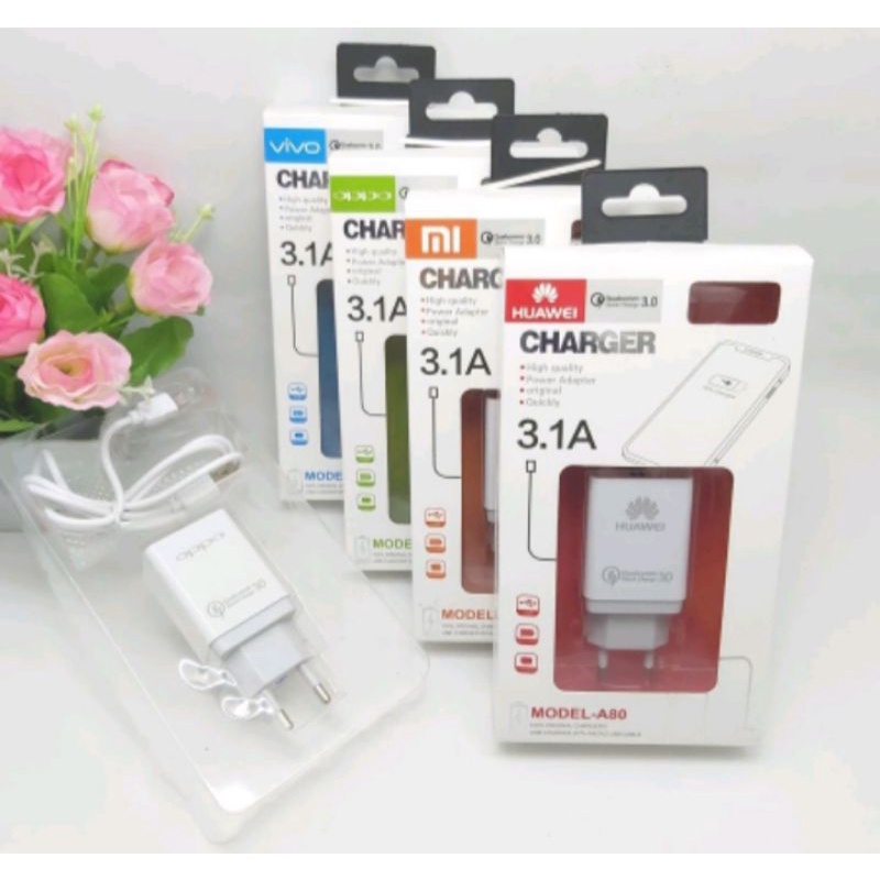 charger branded A80 1usb travel charger micro usb QUALLCOM