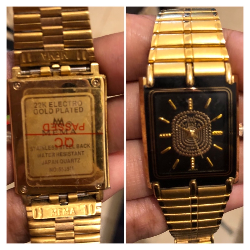Jam tangan import MEMA Berlapis emas 22k