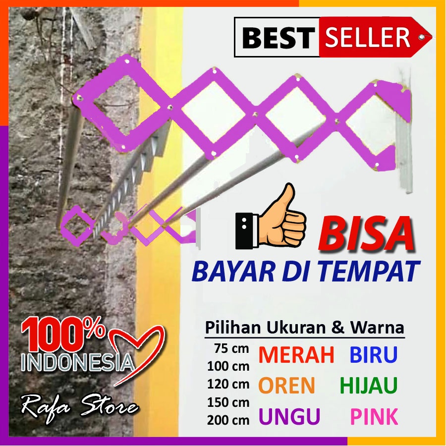 Jemuran Dinding Lipat Aluminium