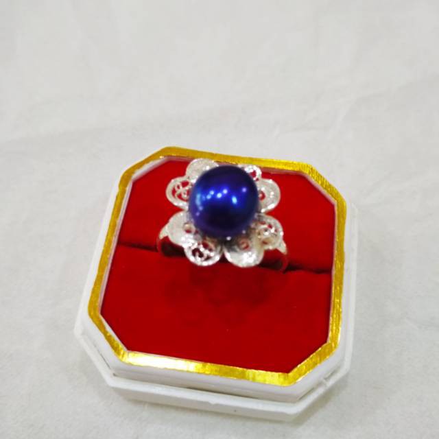 Perhiasan Cincin perak kendari mutiara tawar asli /Lombok Pearls