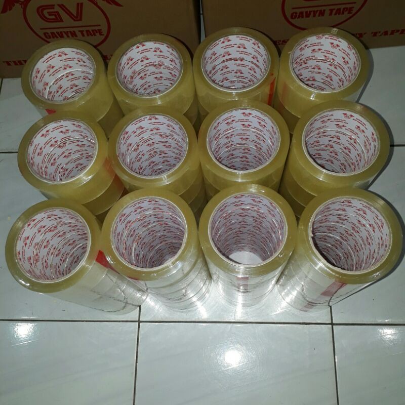 

DUS GOJEK GRAB Lakban Tebal Kuat Murah Plakban OPP plastik lakban 2inchx80yard / 45mmx80yard Bening