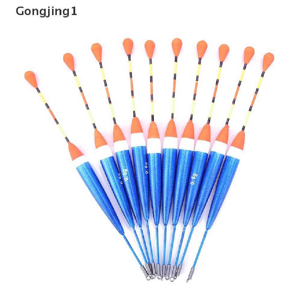 Gongjing1 10pcs Kail Pancing Bobber Apung Aneka Ukuran Untuk outdoor