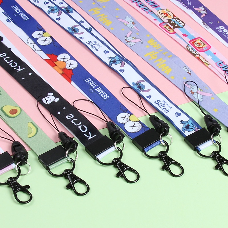 Thermal transfer lanyard kartun leher tali anti hilang lencana nama: ID card tali gantung yang dapat