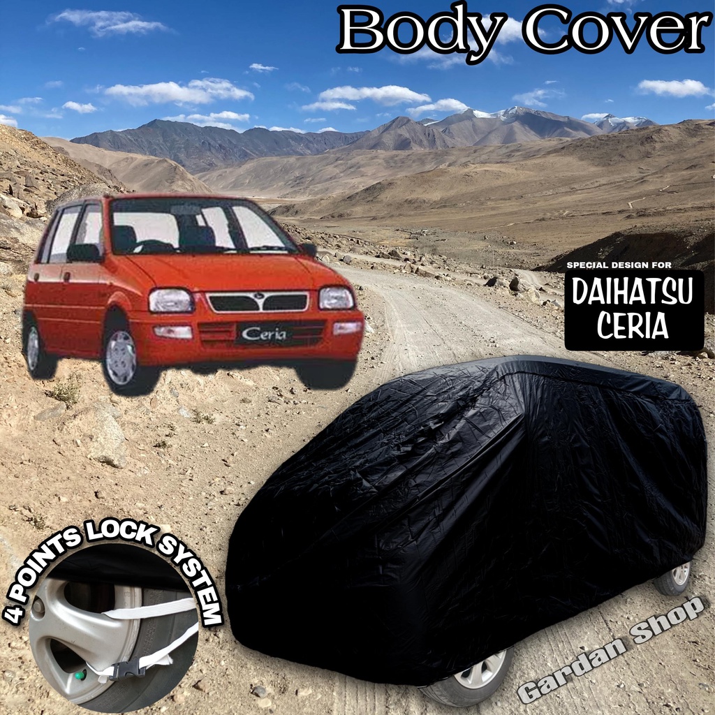 Sarung Mobil DAIHATSU CERIA Hitam POLOS Body Cover Daihatsu Ceria Full Black