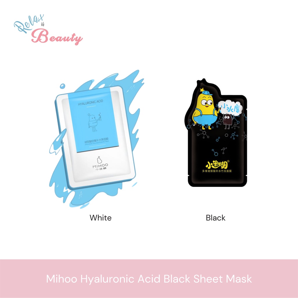 MIHOO Hyaluronic Acid Black Sheet Mask Masker Wajah
