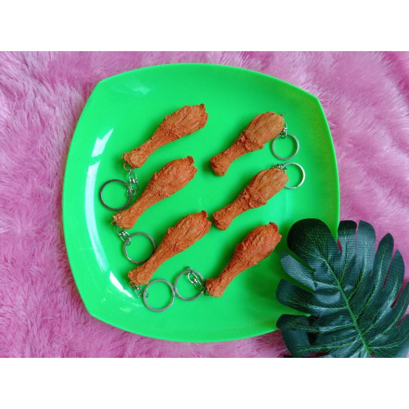 kay20 - Gantungan kunci unik tempe goreng ayam goreng lucu unik murah promo-7