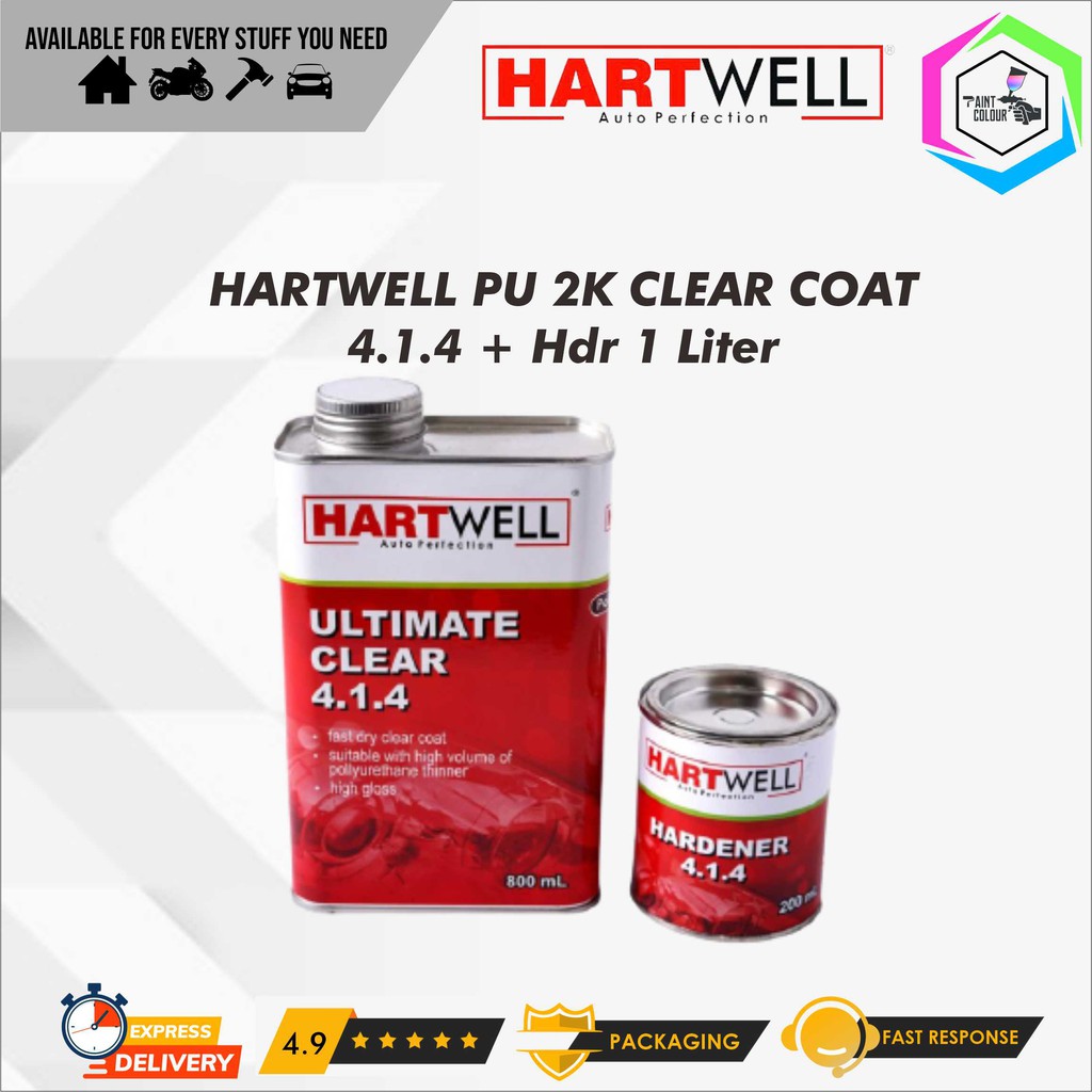 Clear Coat/Pernish PU 2K Hartwell 4.1.4 1L + Hardener