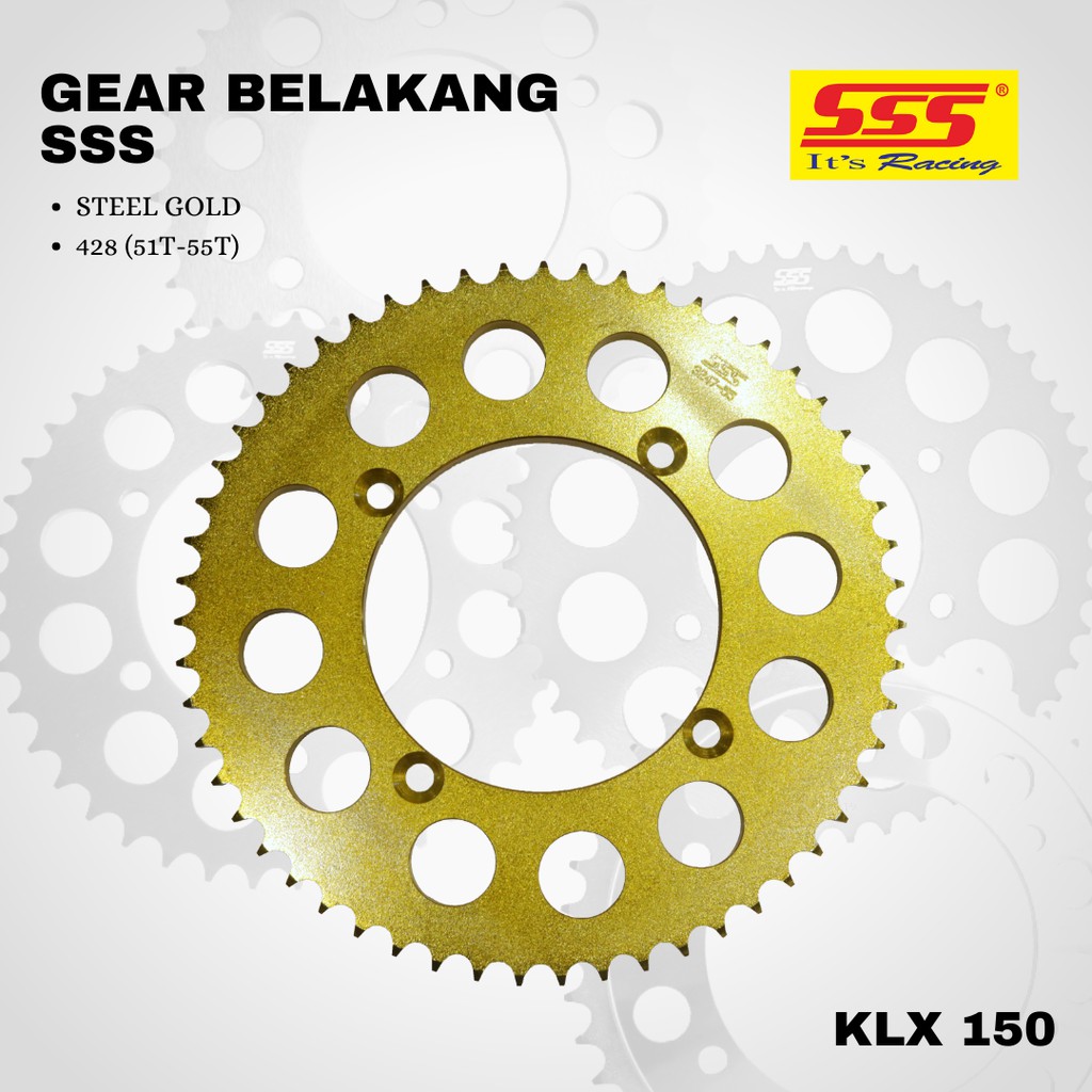 Gear Gir KLX DTRACKER 150 SSS 428 45 46 47 48 49 50 51 52 53 54 55 steel gold