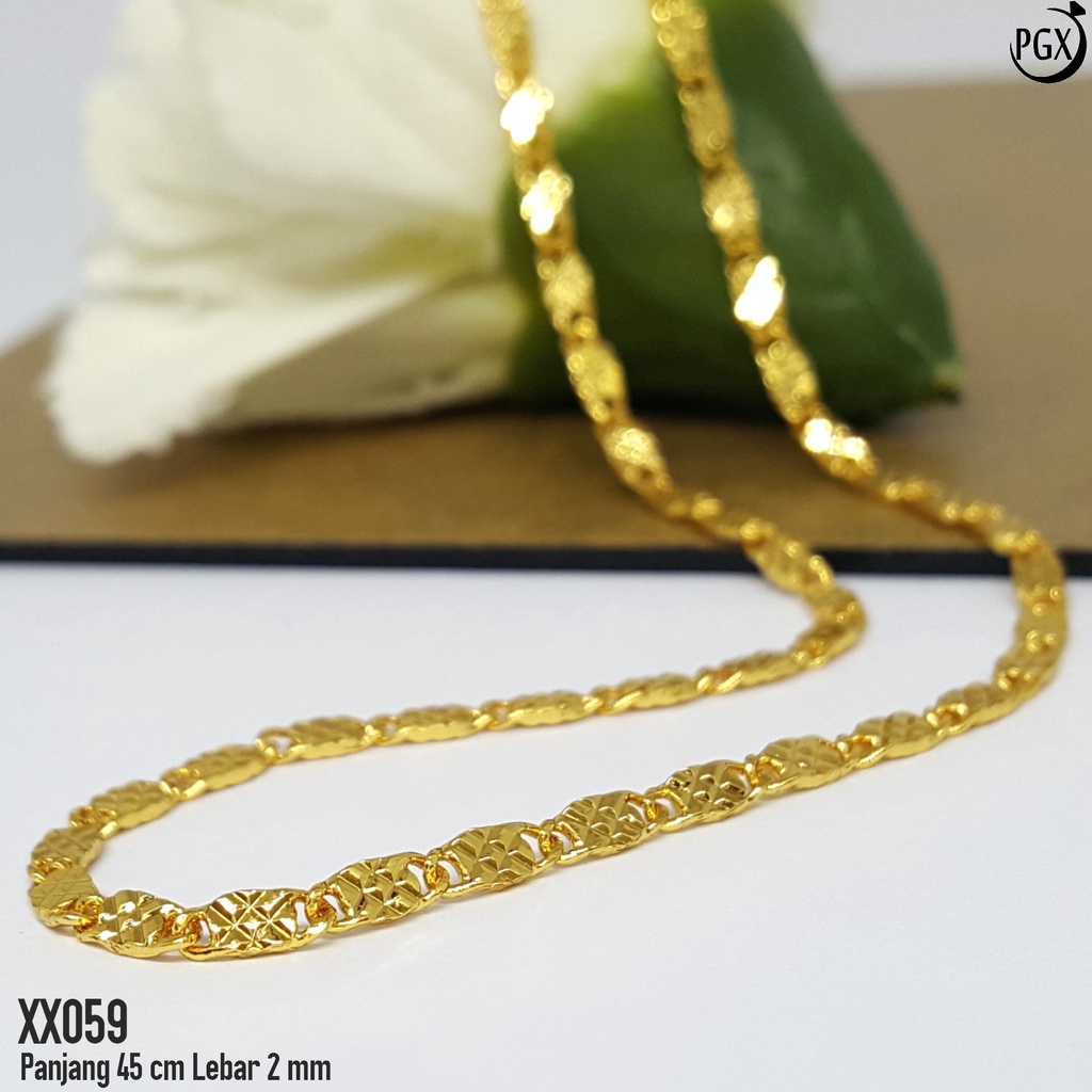 PGX Kalung Pria Wanita Xuping Perhiasan Lapis Emas Aksesoris Fashion Premium - XX059