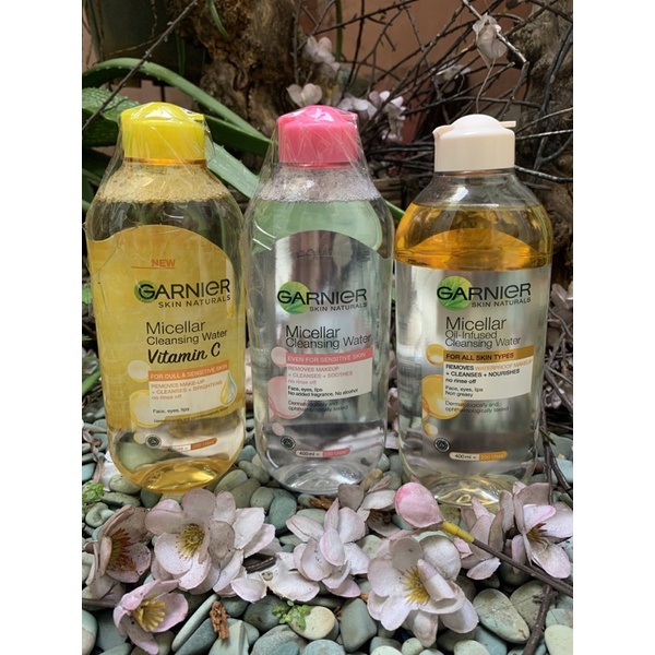 400ML GARNIER MICELLAR CLEANSING WATER PINK DAN VITAMIN C SALICYLIC ACID ROSE WATER