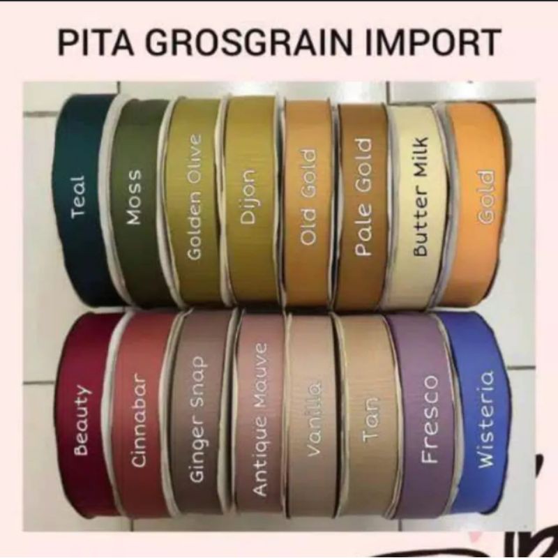 10Yard &amp; 25Yard - 2,5cm | PITA GROSGRAIN IMPORT PREMIUM | GGS 1&quot;