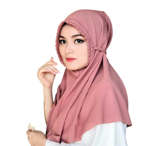 Hijab Bergo Maryam Lipit/ Jilbab Bergo Lipit Maryam-Matt Diamond / Hijab Instant Mariyam Dewasa