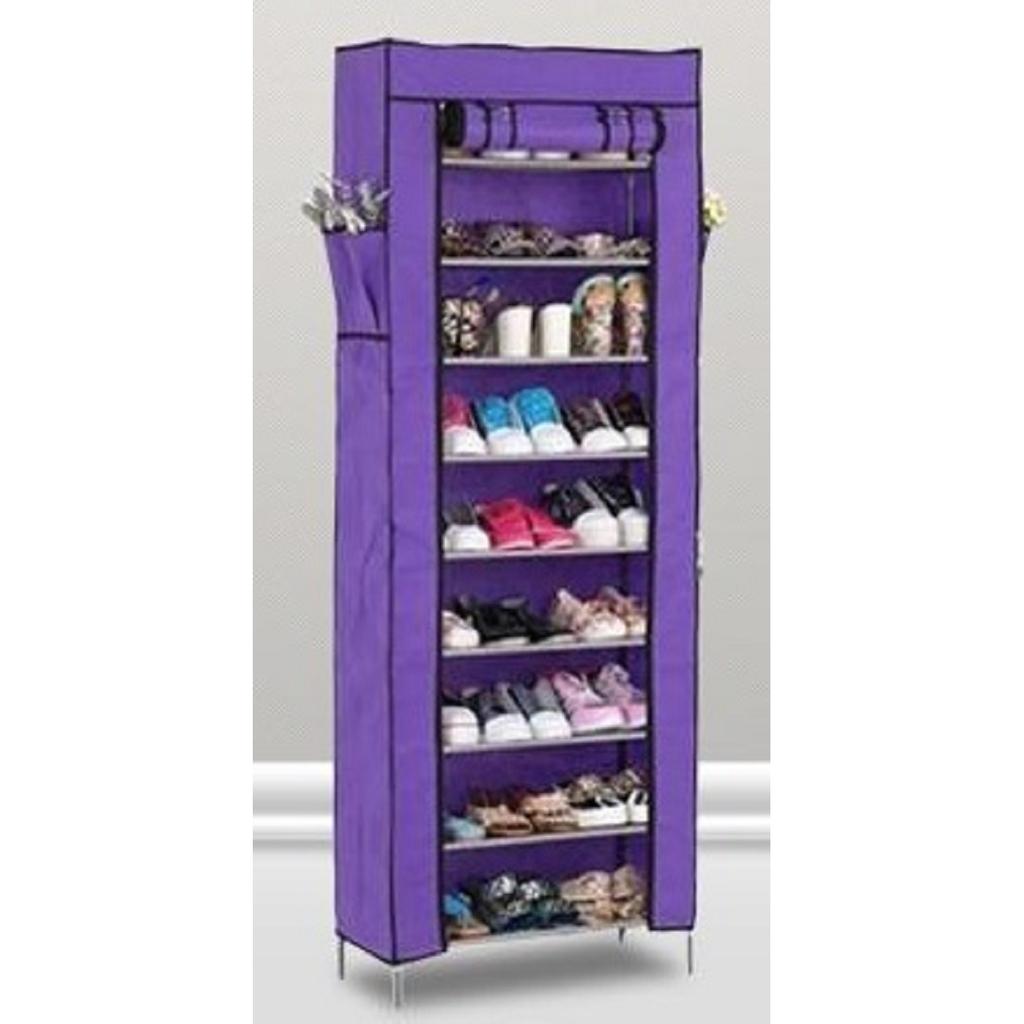 Rak Sepatu Dengan Cover 10 Grid - Shoe Rack With Cover