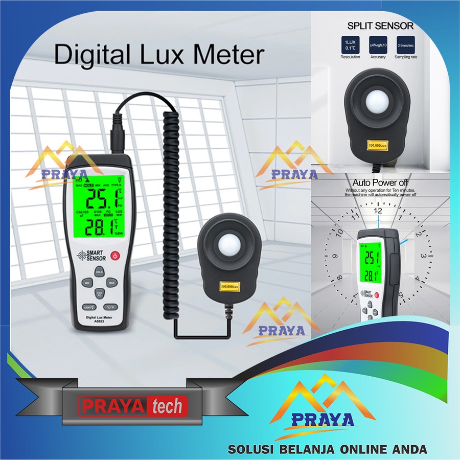 DIGITAL LUX METER ALAT UKUR INTENSITAS CAHAYA TES LIGHT LUMEN TESTER