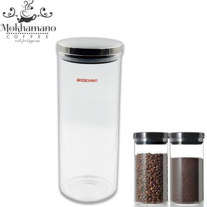 Jual AKEBONNO CANISTER COFFEE TEA AIRLOCK SEALER TOPLES KACA KOPI