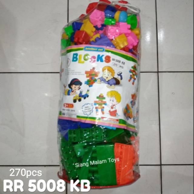 Blok lego bricks mainan balok besar isi banyak pakai tas isi 270pcs dan 250pcs