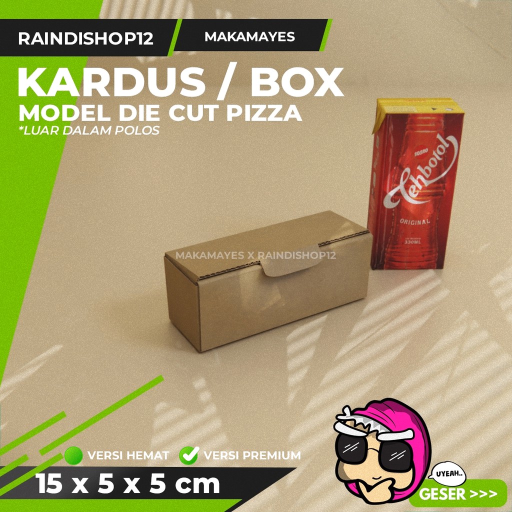 

(MIN 10 PCS) BOX 15 X 5 X 5 CM KARDUS DIE CUT PIZZA KEMASAN PACKAGING KADO