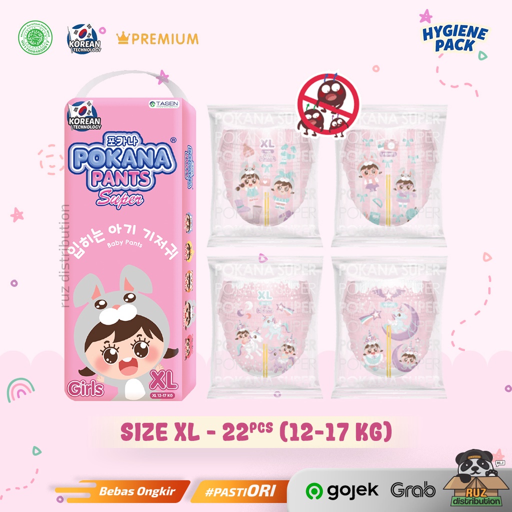 Pokana Pants Size XL 22 Super Girls Baby Diapers - Popok Bayi Premium