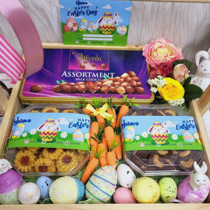 

Paket dekorasi box hampers easter bunny eggs kelinci telur paskah 228