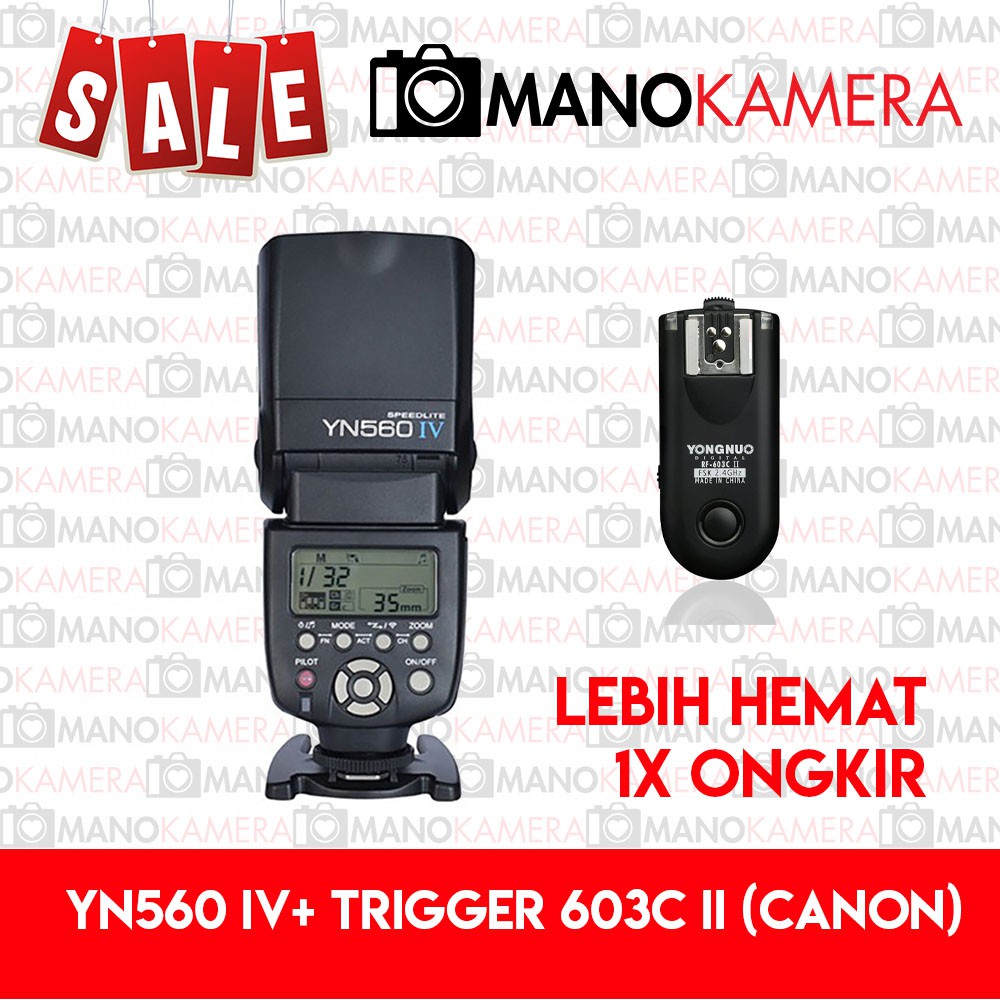 Paket HEMAT Flash Yongnuo YN560 IV + Trigger RF603C II for Canon