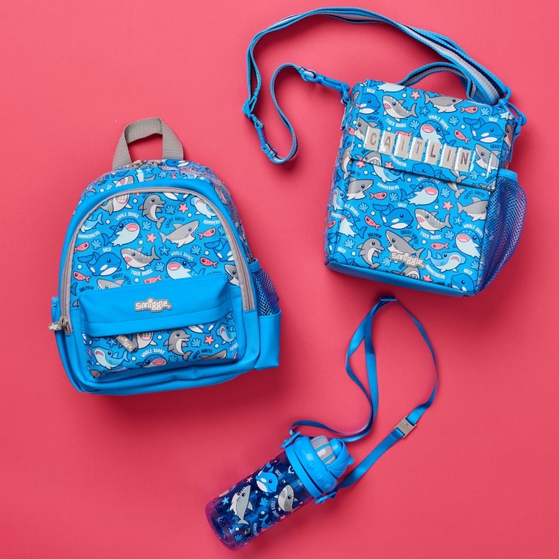Smiggle Up and Down Teeny Tiny Shark Backpack and Bottle Set