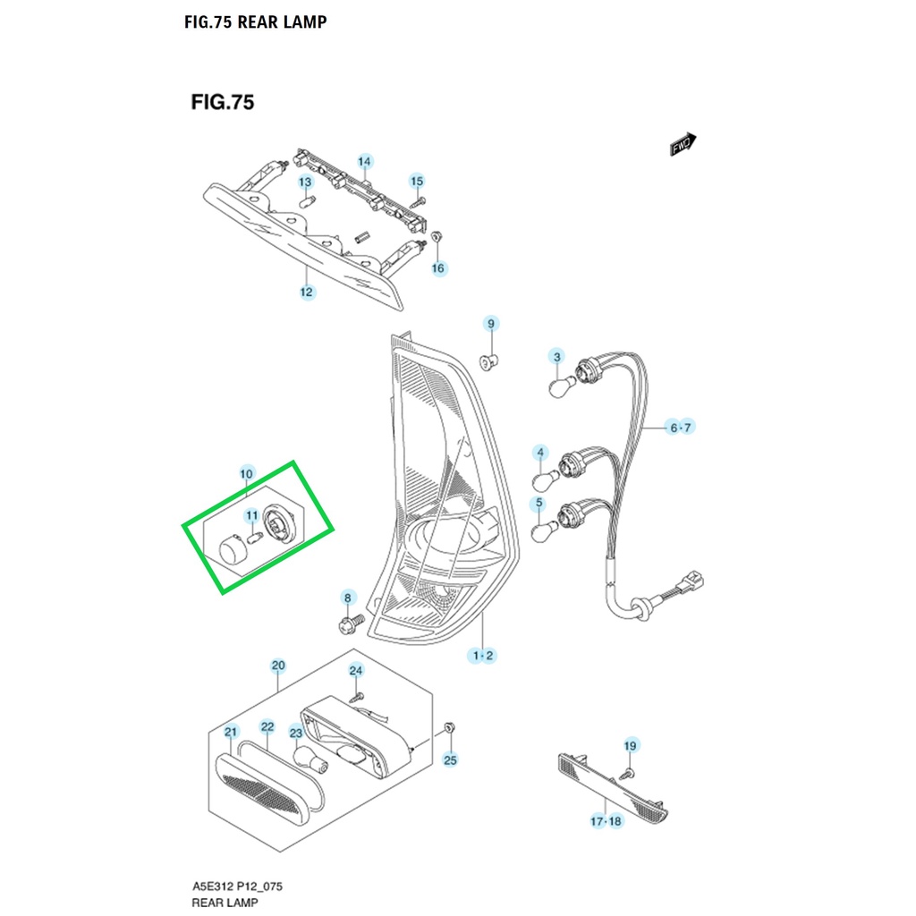 Lampu Plat Nomor Belakang Mobil Suzuki Splash ASLI SGP!