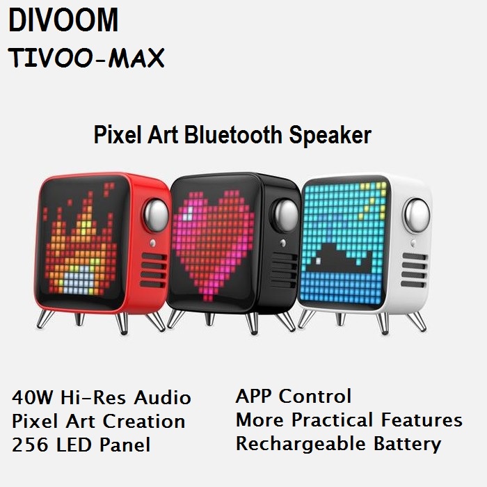 DIVOOM TIVOO-MAX - 40W Bluetooth Speaker Pixel Art 8-inch LED Display